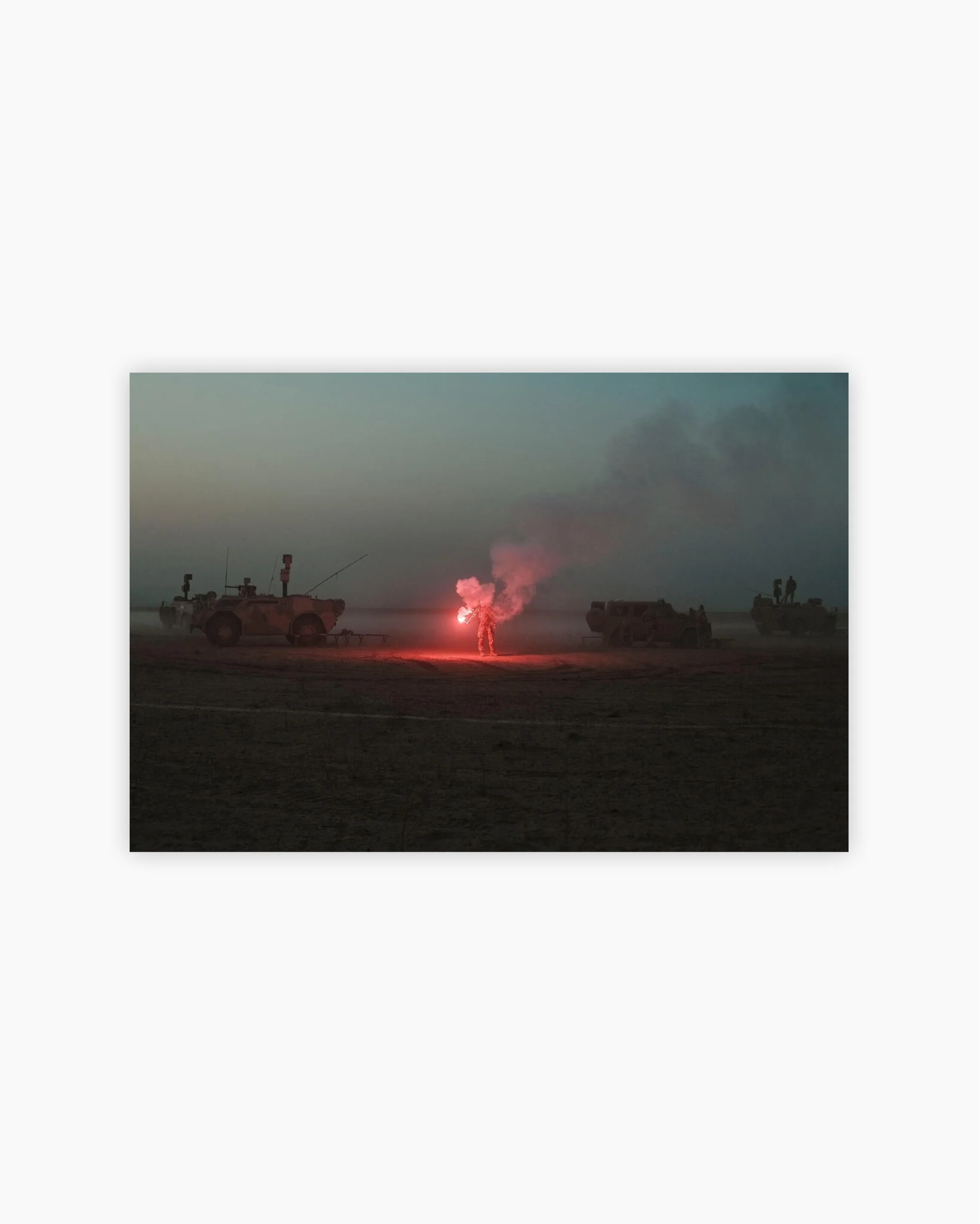 Fine Print: German soldier burns flare, Kunduz Province, Afghanistan, October, 2009