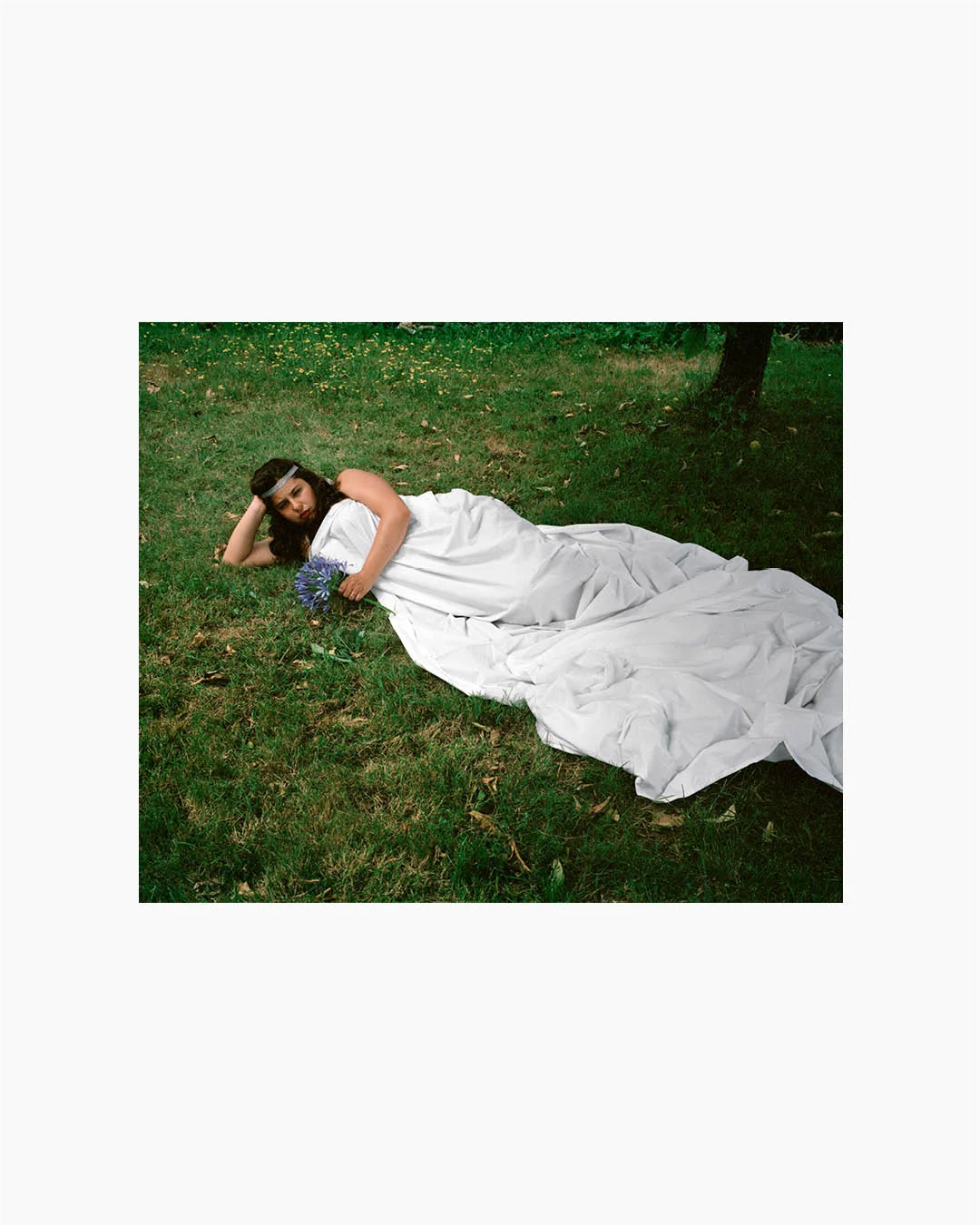 Fine Print: In the garden with white dress and ower. Esclavas de la Virgen Dolorosa, Covas, Galicia, Spain, 2016