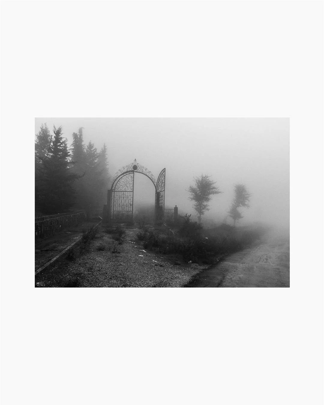 Fine Print: The gate of an abandoned Hotel. Ain Drahim, Jendouba, Tunisia, 16 November 2019