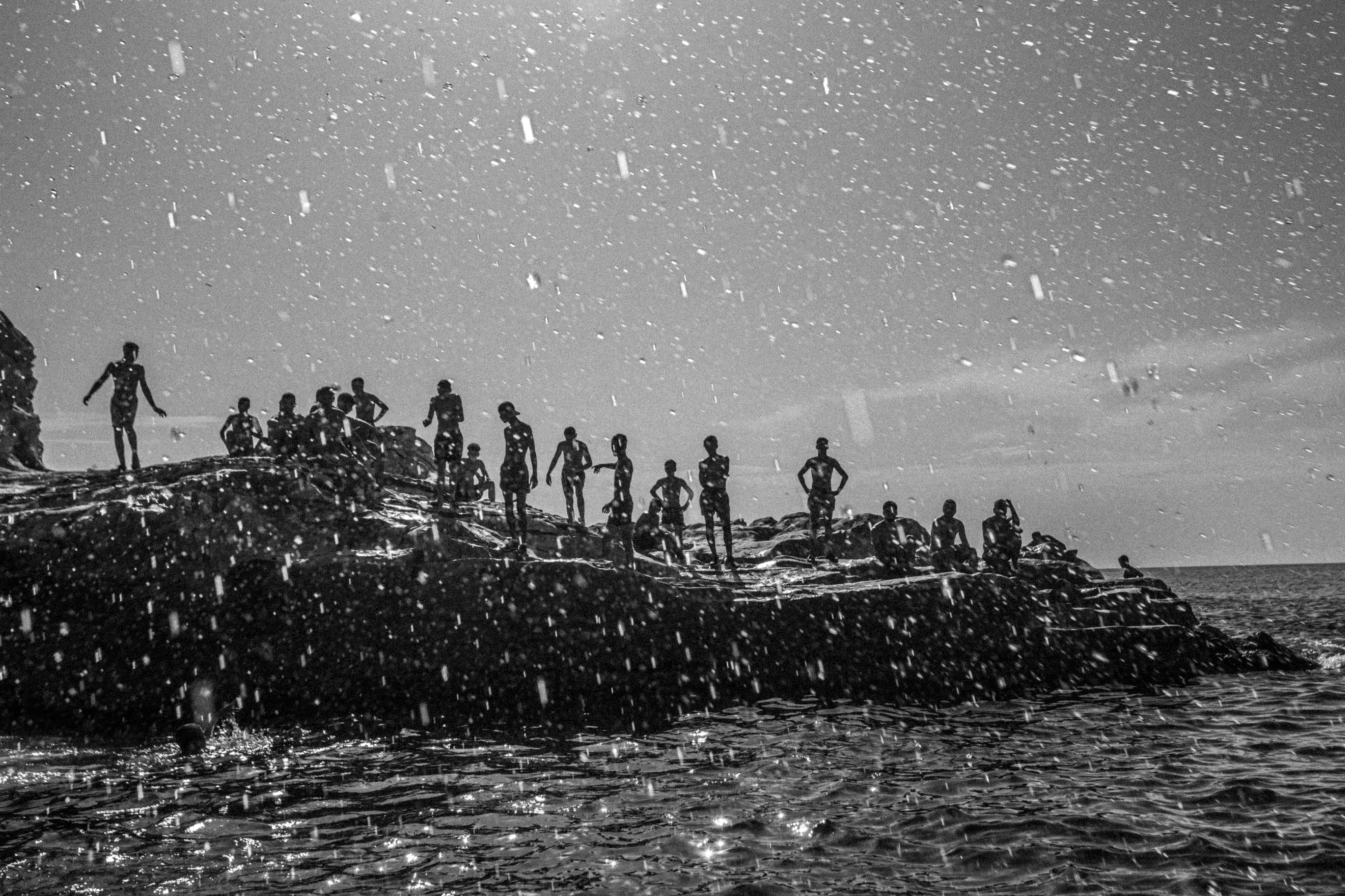 Fine Print: Young people swim in the sea. Bizerte, Cap Zebib, Tunisia, 2023 - Image 2